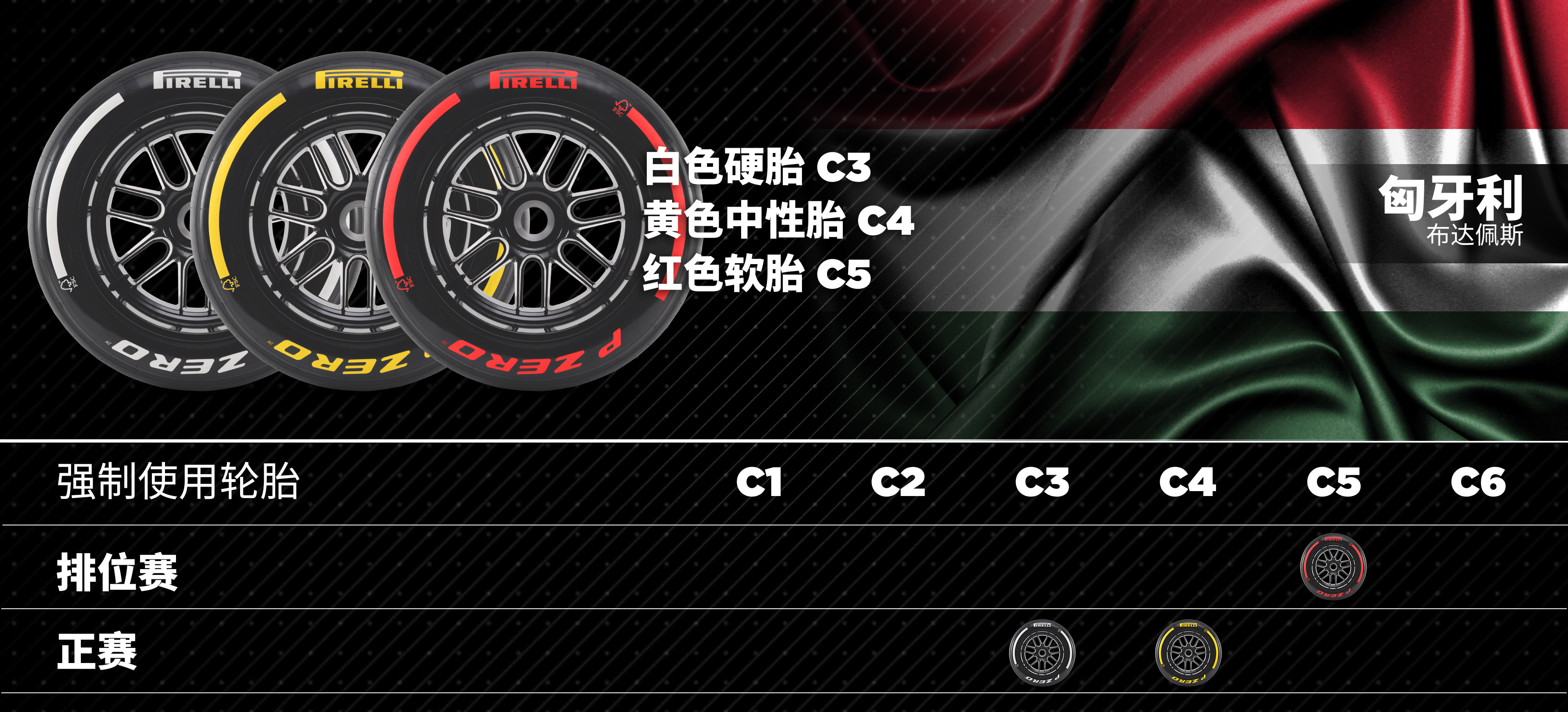 2025赛季F1轮胎配方组合—匈牙利